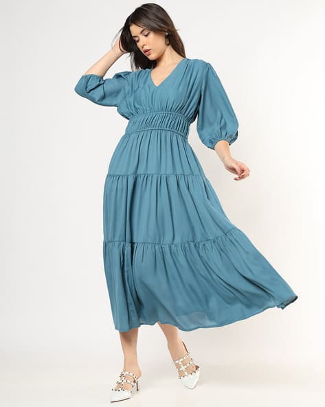 Fyre Rose Women Shirred Tiered Dress