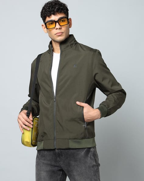 Men Lightweight Slim Fit Zip-Front Windcheater Jacket