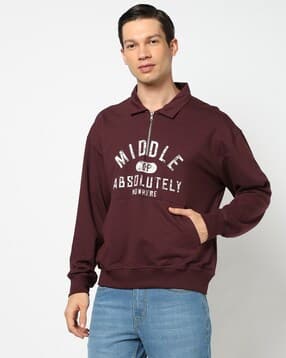 yousta Men Typographic Print Loose Fit Sweatshirt-picture-14