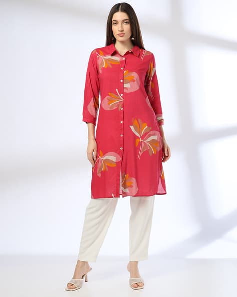 Women Floral Print Straight Kurta