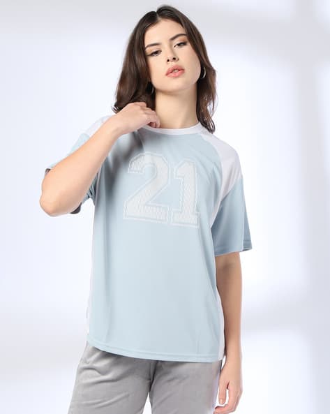 Teamspirit Women Numeric Print Oversized Top