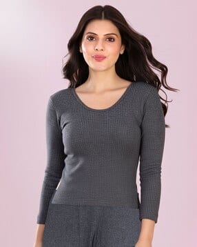 Women Ribbed Thermal Top-image-14