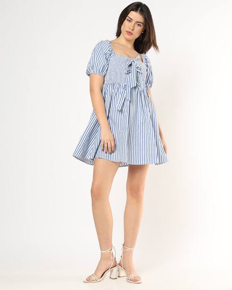 Fyre Rose Women Striped Smocked Fit & Flare Dress