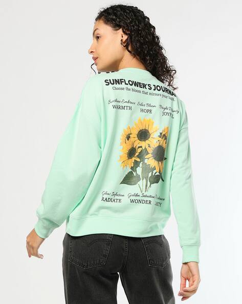 Buda Jeans Co Men Typographic Print Oversized Fit Crew-Neck Sweatshirt