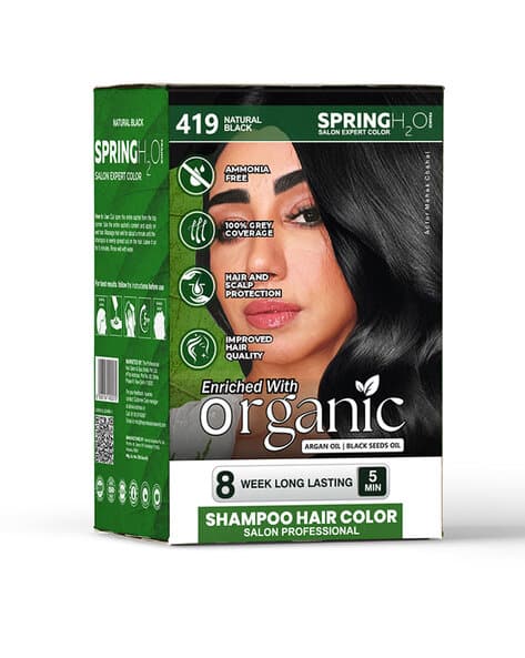 SPRING H2O Women Shampoo Hair Color Natural Black