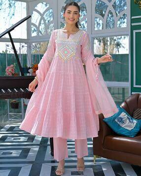 indie picks Embroidery Straight Kurta Set-picture-35