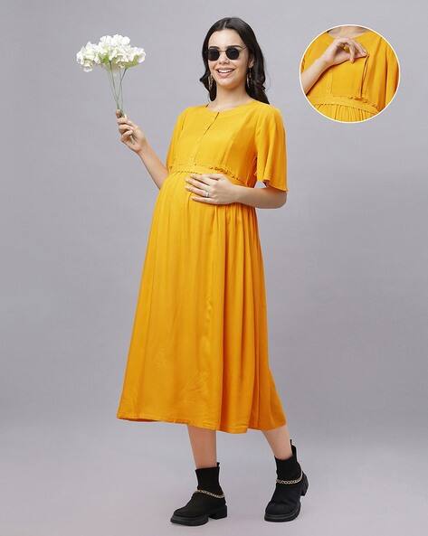 Buy Yellow Dresses & Jumpsuits for Women by MAMMA'S MATERNITY Online |  Ajio.com