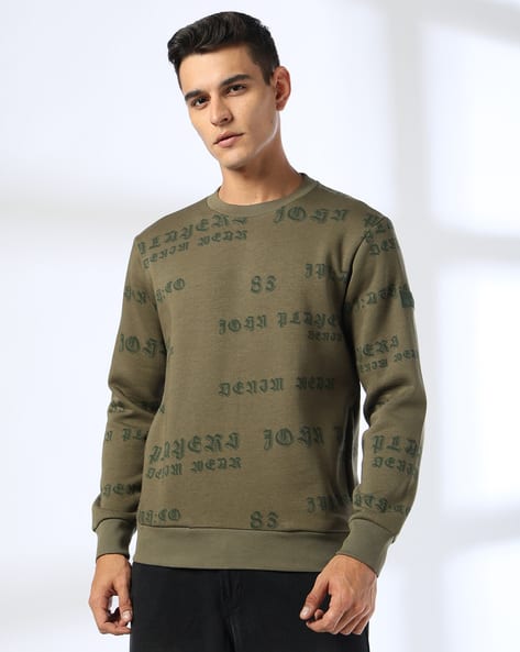 JOHN PLAYERS JEANS Slim Fit Printed Crew Neck Sweatshirt