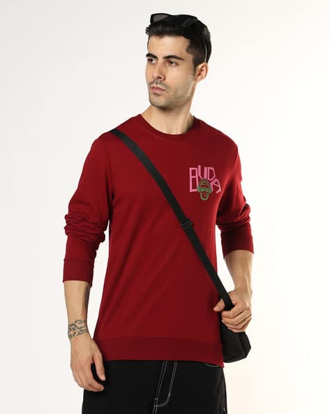Buda Jeans Co Men Regular Fit Crew-Neck Sweatshirt