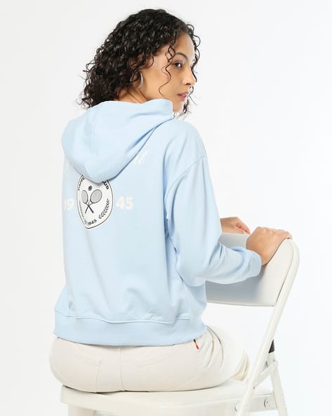 Buda Jeans Co Women Graphic Print Oversized Fit Hoodie