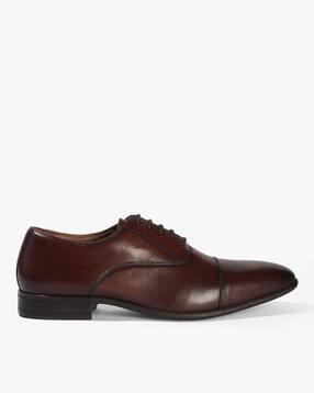 Men Lace-Up Formal Shoes with Leather Upper-image-8