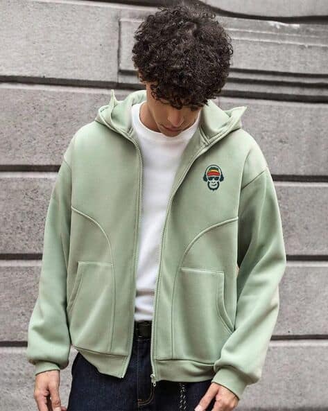 Men Graphic Print Regular Fit Hoodie with Full Sleeves