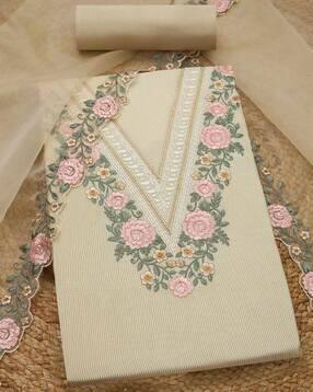 Women 3-Piece Embroidered Unstitched Dress Material