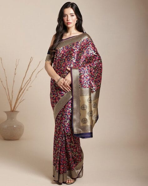 Ri-wah Women Banarasi Saree with Woven Motifs