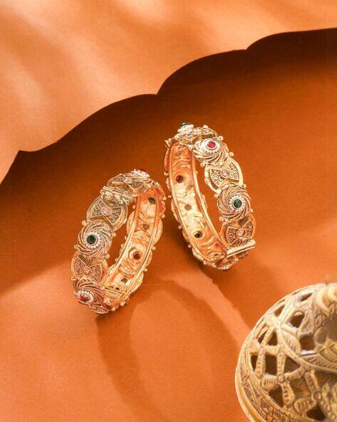 Yellow Chimes Women Set of 2 Stone-Studded Bangles