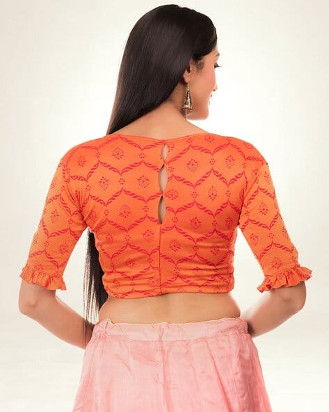 Buy BINDIGASM'S ADVI Leaf Print Slip-On Blouse Online | Ajio.com