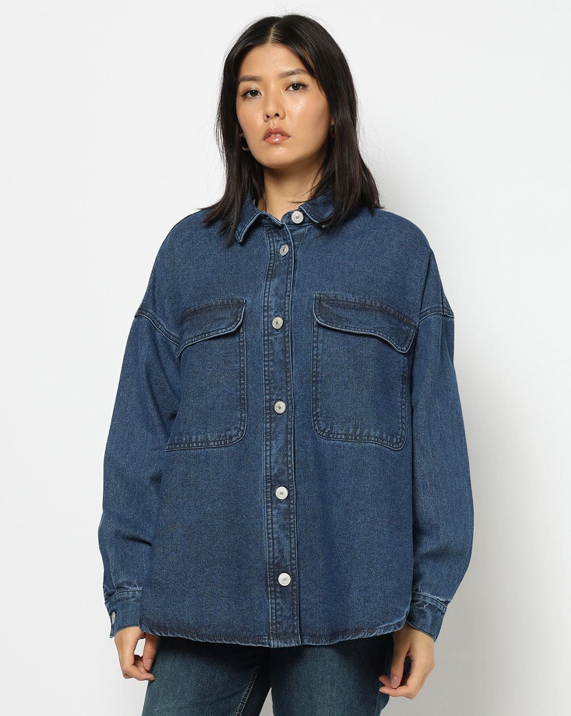 Buy YOUSTA Women Oversized Denim Jacket Online | Ajio.com