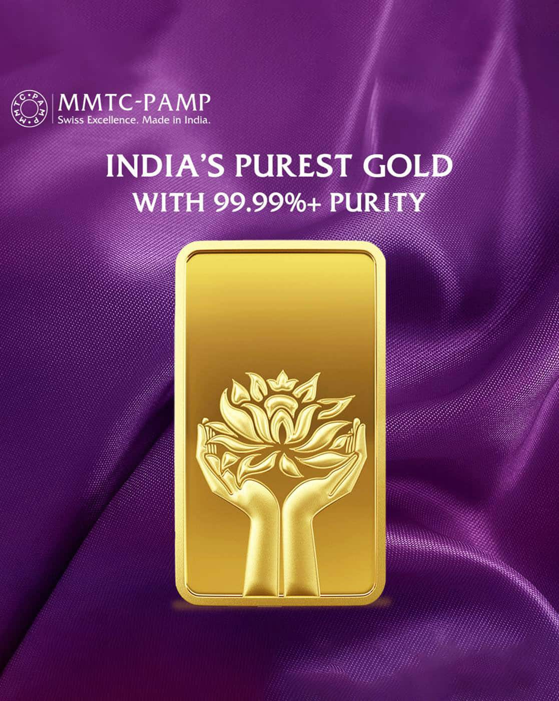 Mmtc Pamp 5 gm 24 Kt For Women (999.9+, FreeSize) Lotus Yellow Gold Bar For Women (Gold, FreeSize)