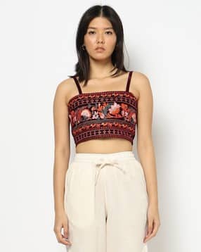 yousta Women Embroidered Fitted Crop Top-picture-32