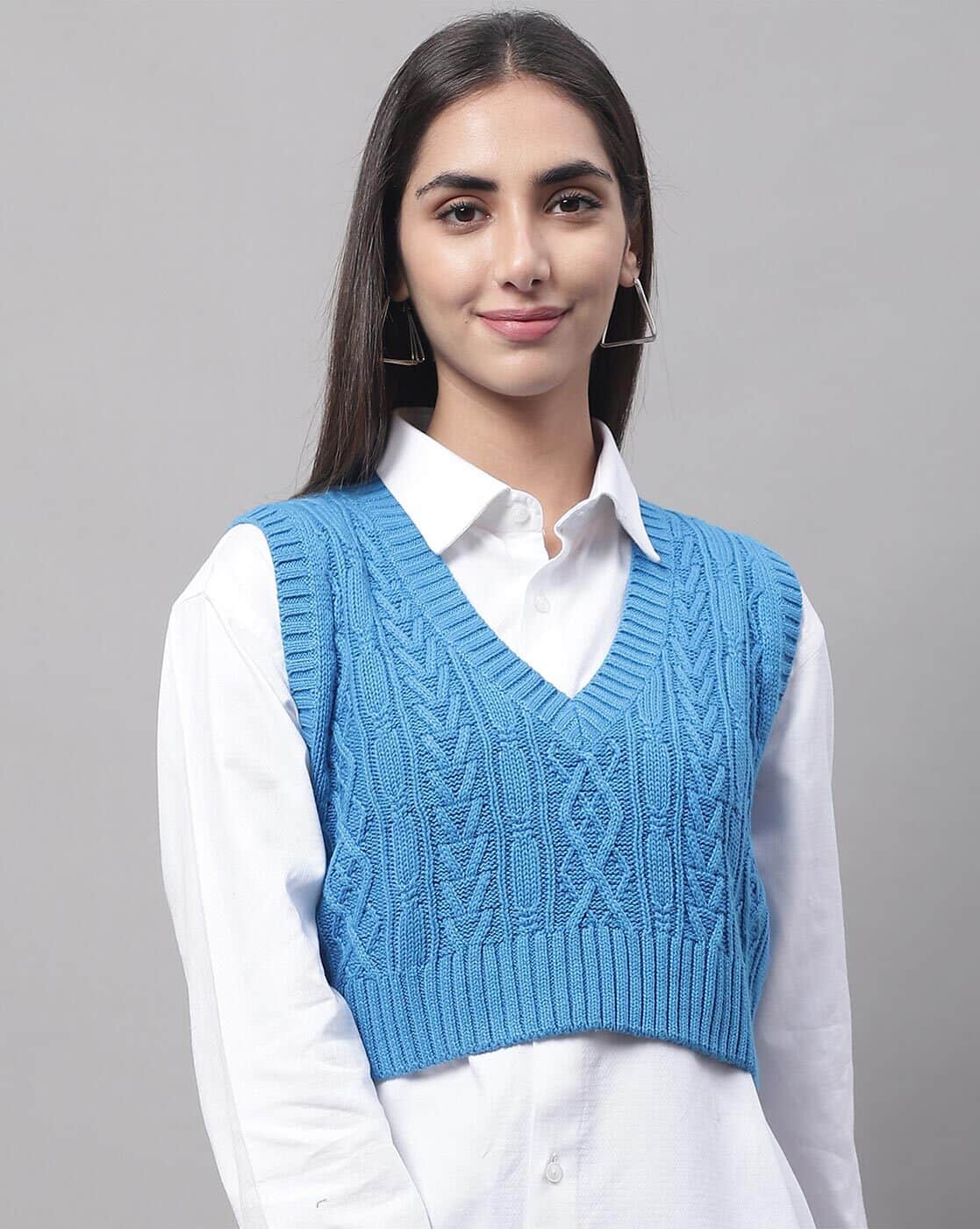Buy Blue Sweaters Cardigans for Women by Nobarr Online