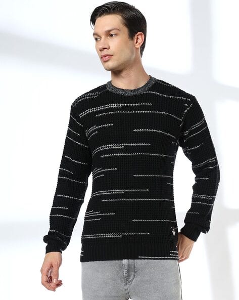 DNMX Men Ribbed Regular Fit Crew-Neck Pullover