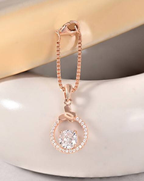 Touch925 Women Sterling Silver Rose Gold Eye Ball Butterfly Charm