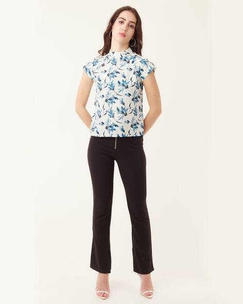 Zink London Floral Print High-Neck Top