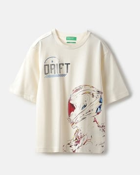 united colors of benetton Boys Graphic Print Boxy Fit Round-Neck T-Shirt-picture-12