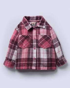 ed-a-mamma Girls Checked Regular Fit Cotton Jacket-picture-36