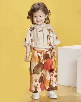 Girls Floral Print Pants with Top Set-image-14
