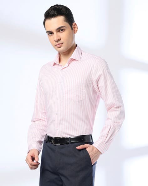 JOHN PLAYERS Men Striped Regular Fit Shirt with Patch Pocket