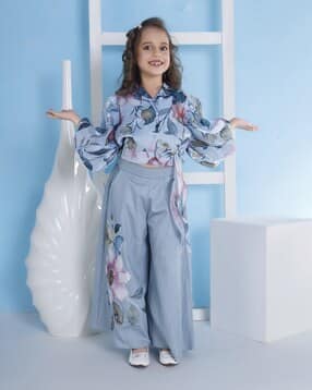 Girls Floral Print Pants with Top Set-image-13