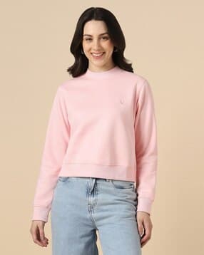 allen solly Women Logo Embroidered Regular Fit Sweatshirt -picture-12