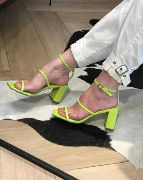 Buy Yellow Heeled Sandals for Women by JM LOOKS Online | Ajio.com