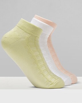 honey by pantaloons Women Pack of 3 Self-Design Ankle-Length Socks-picture-13