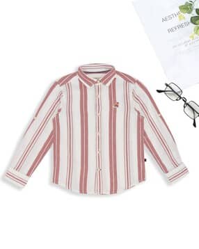 pantaloons junior Boys Striped Regular Fit Cotton Shirt-picture-13