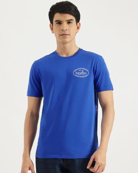 UNITED COLORS OF BENETTON Men Typographic Print Relaxed Fit Crew-Neck T-Shirt