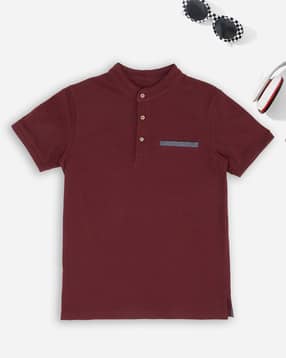 pantaloons junior Boys Regular Fit Henley T-Shirt with Short Sleeves-picture-45