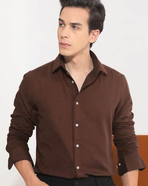 NEONOMAD Men Slim Fit Shirt with Spread Collar
