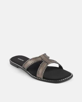mochi Women Round Toe Slip-On Slippers-picture-37