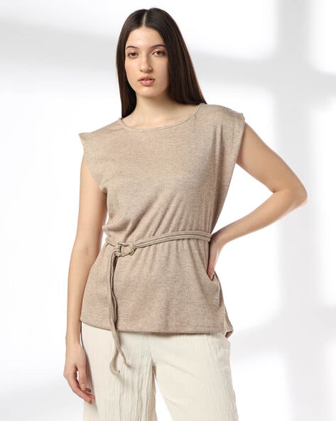 Women Heathered Relaxed Fit Top