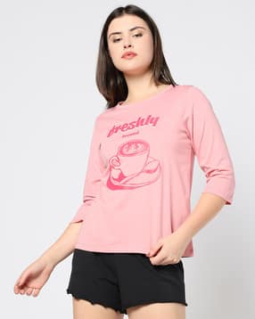 Women Graphic Print Round-Neck T-Shirt