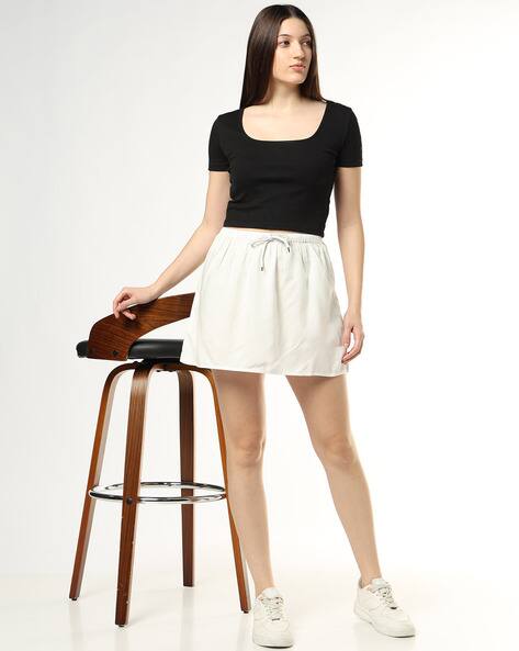Buda Jeans Co Mini Pleated Skirt with Drawstring Waist