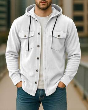 eyebogler Men Ribbed Oversized Fit Hooded Shacket-picture-11