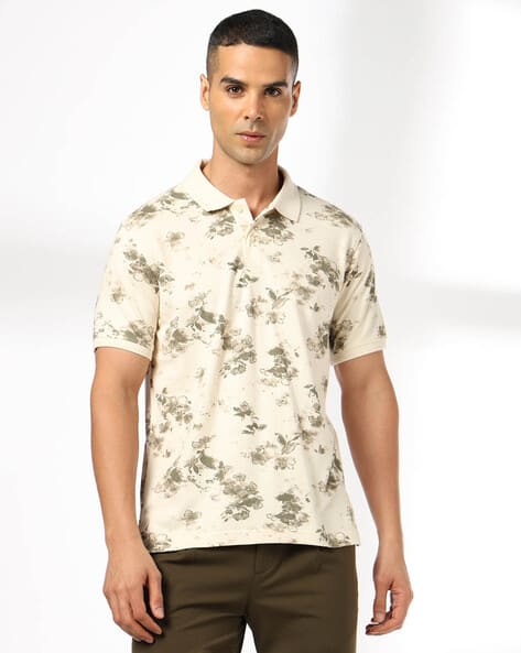 NETPLAY Men Printed Slim Fit Polo T-Shirt