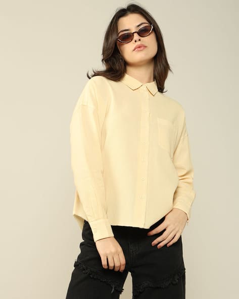 Lee Cooper Women Patterned Boxy Fit Shirt with Patch Pocket