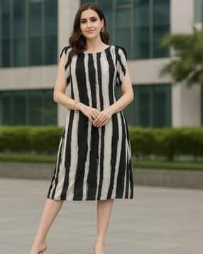revangi Women Striped A-line Dress-picture-25