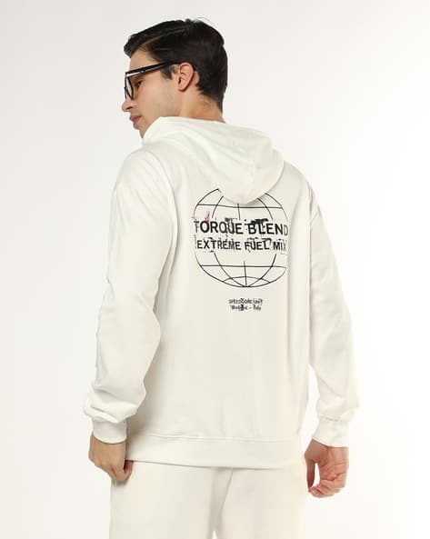 Buda Jeans Co Typographic Print Oversized Hoodie with Kangaroo Pocket