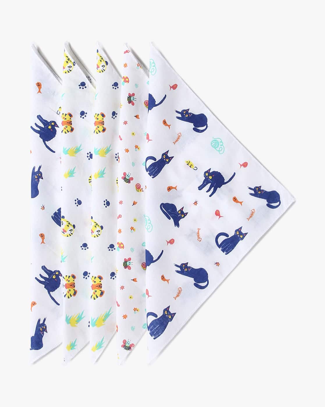 MATCHITT Men Pack of 5 Printed Handkerchiefs For Men (Multi, OS)