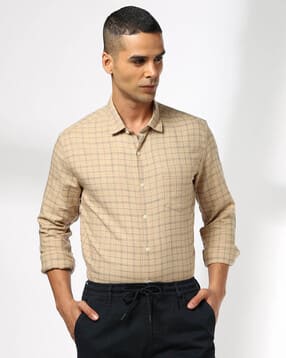 Men Checks Slim Fit Shirt